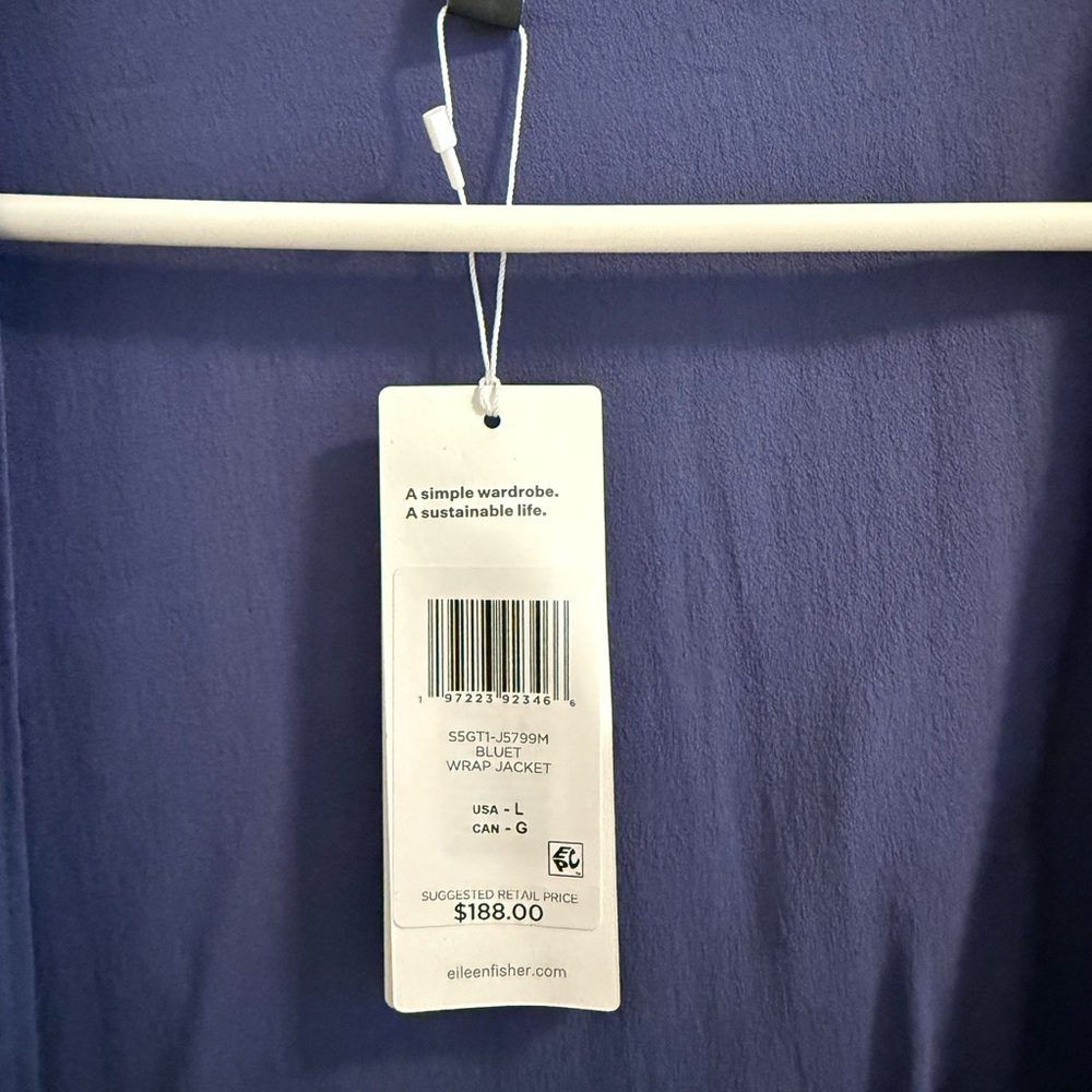 Eileen Fisher Vibrant Blue Wrap Jacket - Picture 5 of 5